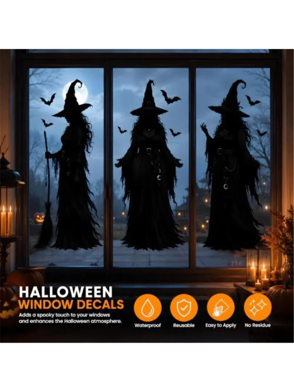 Halloween Decorations Witch Window Clings for Halloween Party Decor